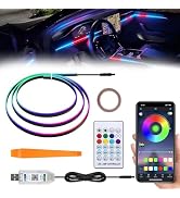 Acrylic LED Lights for Car, 43.3in RGB Strip Light Car LED Lights Interior with USB Port, App Con...