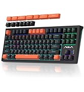 AULA F3032 Keyboard, 87 Keys Portable Mechanical Gaming Keyboard, USB Wired Compact Office Comput...