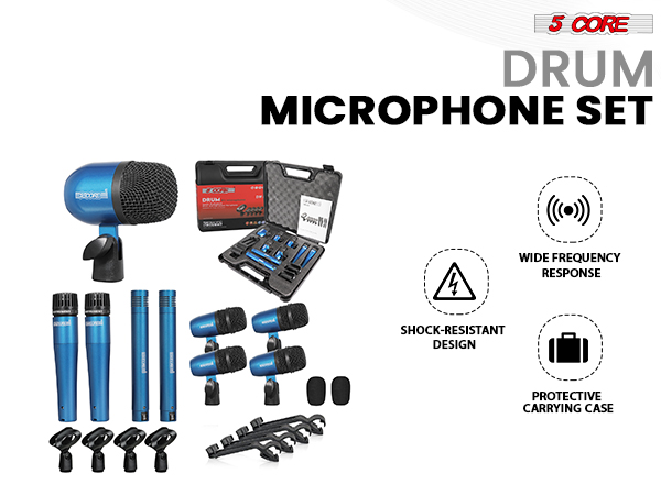 drum mic kit drum microphone set 7 piece drum set drum mic set recording studio kit percussion mic