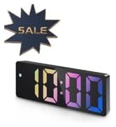 AMIR Upgraded Digital Alarm Clocks for Bedrooms, LED Digital Clock with Dual Power Supply, 12/24H...