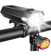 Cuvccn Upgraded Bike Lights Super Bright, 4+6 Modes Rechargeable Bicycle Lights Front &amp; Rear with...