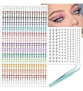 NOOEPC Face Gems Hair Gems, Self-Adhesive Face Jewels 15 Colors Rainbow Rhinestones Face Gems Sti...