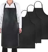 Gotega 3 Pack Waterproof Rubber Vinyl Apron Adjustable Bib Apron - Cooking Kitchen Apron for Wome...