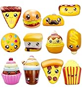 12 Pack Mini Fast Food Squeezes Toys Slow Rise Cute Soft Squishys Toy for Kids & Adults Party Dec...