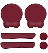 MOSISO Wrist Rest Support for Keyboard and Mouse Pad Set, Curved Ergonomic Mousepad with Raised B...