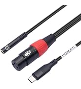 HUALEU 3.3FT USB C to XLR Female Mic Cable &amp; 3.5mm (1/8") Female Stereo Output Adapter,USB C to 3...