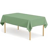 2 Pack Sage Green Tablecloth Plastic Rectangle Table Covers PEVA Sage Green Plastic Table Cloths ...
