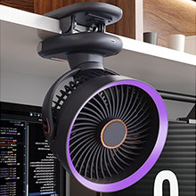 Earthuses fans can be inverted and clipped onto cabinets, for use in kitchens