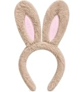 Tedercle Bunny Ears Headband for Adults, Fluffy Rabbit Ear Costume Hairband for Easter, Halloween...