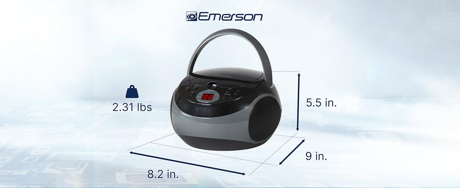 Emerson EPB-3000 Portable CD Player with AM/FM Radio, Programmable Memory, Dual Stereo Speakers