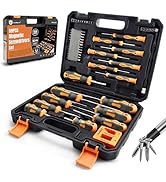 MulWark Magnetic Screwdriver Set with Case, Screw Driver Set Kit 59 Piece Includs Phillips, Hex, ...