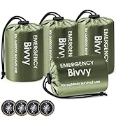 Esky Emergency Sleeping Bag, 4 Pack Portable Thermal Bivy Sack, Waterproof Lightweight Emergency ...