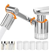 1440°Swivel Sink Water Filter Faucet Extender Aerator, 4Pcs Filter Removes Chlorine for Hard Wate...