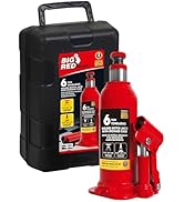Big RED T90613-1 Torin Hydraulic Welded Bottle Jack with Carrying Case, 6 Ton (12,000 lb) Capacit...
