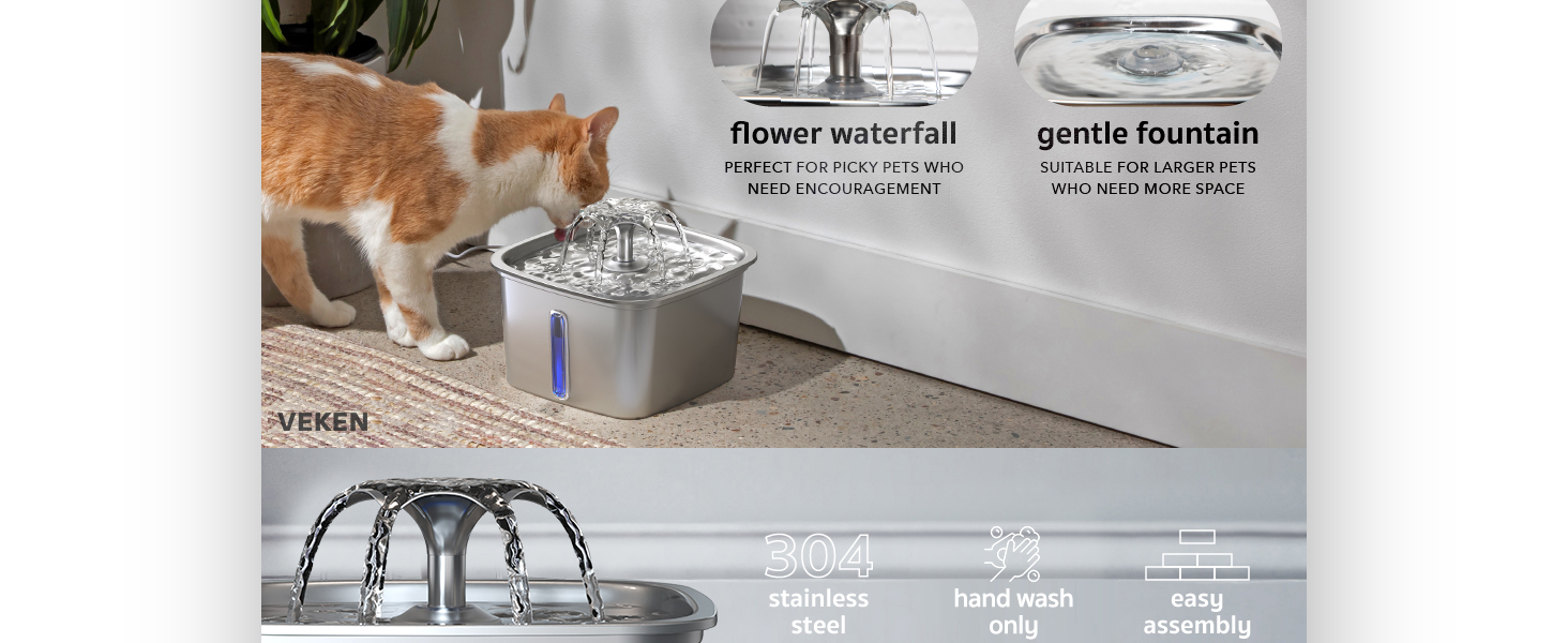 dog water bowl dispenser cat feeding &amp; watering supplies cat water fountain stainless steel