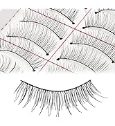 Adecco LLC 50 Pairs Natural Look Taiwan Handmade Fake False Eyelashes Eye Lashes Transparent Stem...
