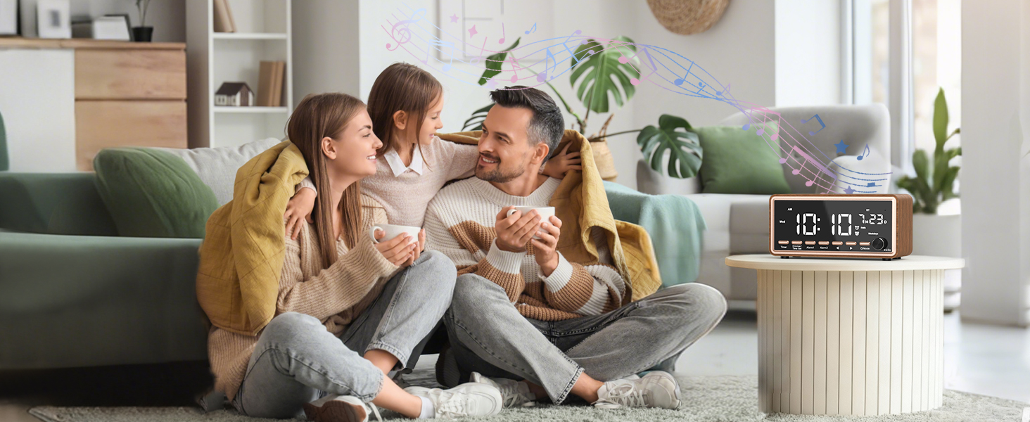 HD bluetooth speaker with alarm clock