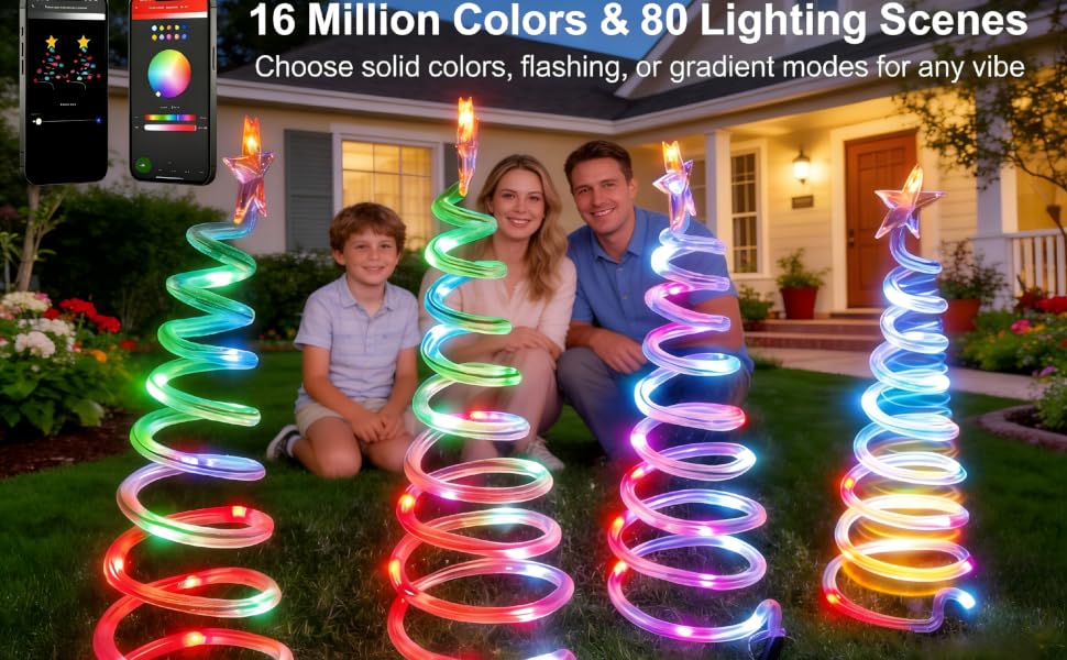 low voltage path lights with 16 million colors and 80+ modes
