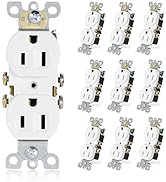 ThunderWay Duplex Receptacle Outlet, 15A 125V Electrical Wall Outlets, 2 Pole 3 Wire, Residential...