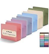 NORDUN Plastic Expanding Accordion File Pockets,Extra Capacity,Expands 5.25",6 Pack File Pockets ...