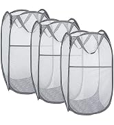 Larpur Pack of 3 Pop up Laundry Hampers, Collapsible Laundry Baskets, Portable Mesh Clothes Hampe...
