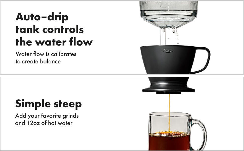 pour-over coffee maker with water tank