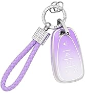 PIFOOG TPU Key Fob Cover for Chevy 5 Buttons (Gradient Purple-Style 2)