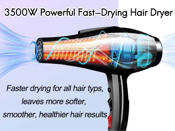 6-6 powerful hair dryer 3500 watt hair dryer