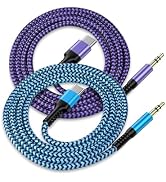 Aux Cord to USB C, [2Pack/3.3ft] USB C to 3.5mm Audio Aux Jack Cable, Type C to Aux Headphone Jac...