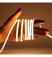 MALIIGAZA 12V Warm White LED Strip Lights, 5mm Flexible COB LED Tape 3000K CRI90 for Kitchen Livi...