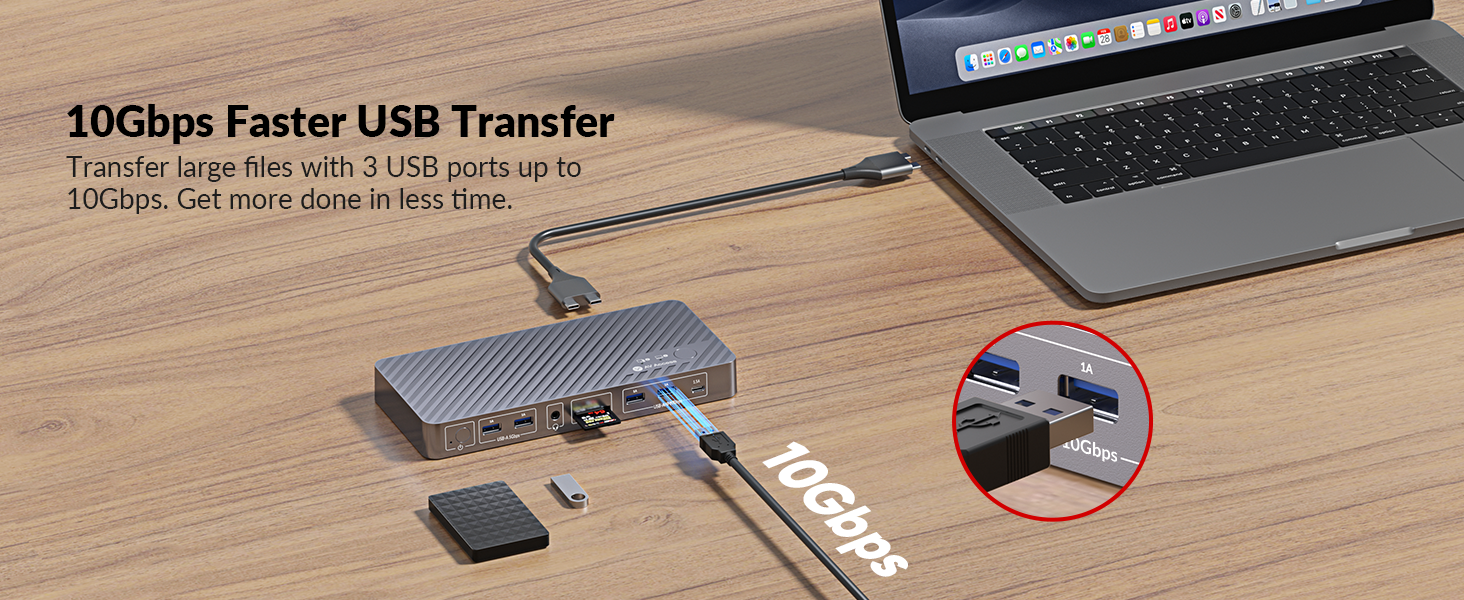 KVM switch docking station for macbook and PC 2 monitors, plug and play
