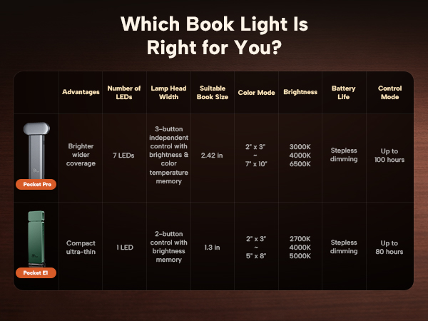 rechargeable reading light