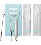 Éclat Stainless Steel Tongue Scraper with Travel Case, Tongue Cleaner for Fresh Breath &amp; Oral Hyg...