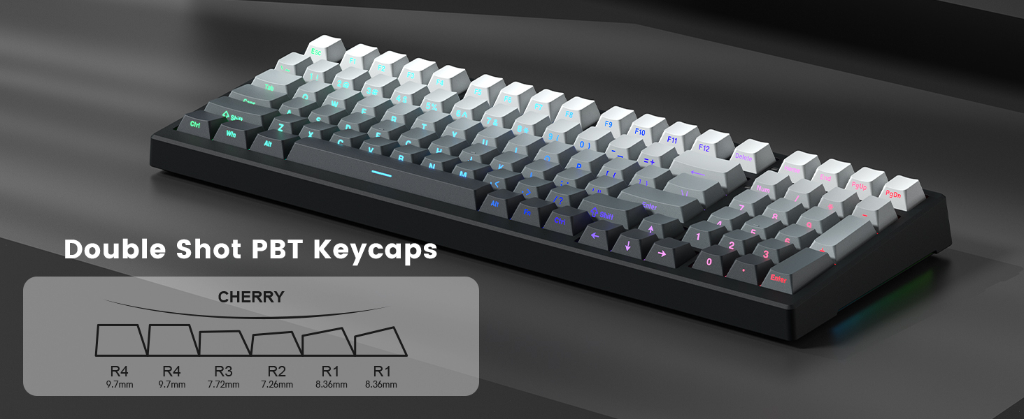 Side-printed double-shot PBT keycaps