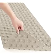 OTHWAY No Suction Cup Bath Mat: 39x16inch Extra Long Bathmat¦Perfect for Refinished or Ordinary B...