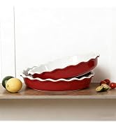 Domini Ceramic Pie Plates(Set of 2), 10.8 Inch Fluted Pie Pan, Oven &amp; Dishwasher Safe Deep Dish P...