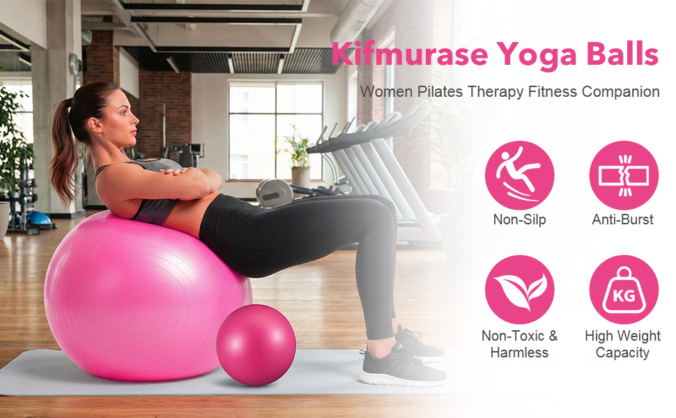Excellent stability exercise ball for yoga, pilates, pregnancy gymnastics or other exercises.