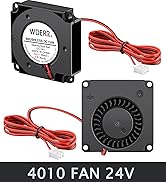 Wderair 40mm 4010 Blower Fan 24V Dual Ball Bearing 1000mm/39in Cable for 3D Printer Cooler or Rep...
