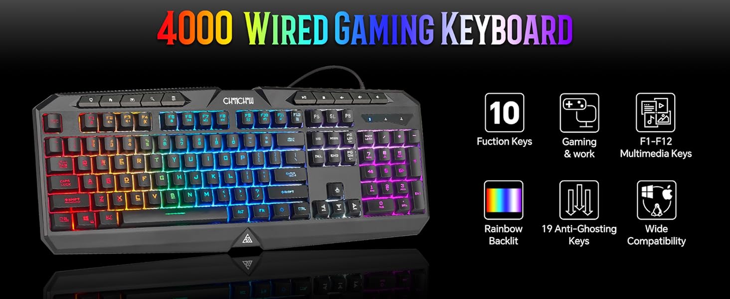 wired gaming keyboard