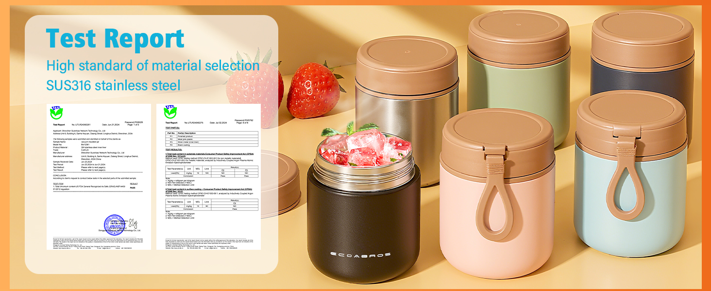 Insulated Food Jar for Kids - 15.2 Oz, Thermo for Hot Food, Soup Thermo, Insulated Food Container