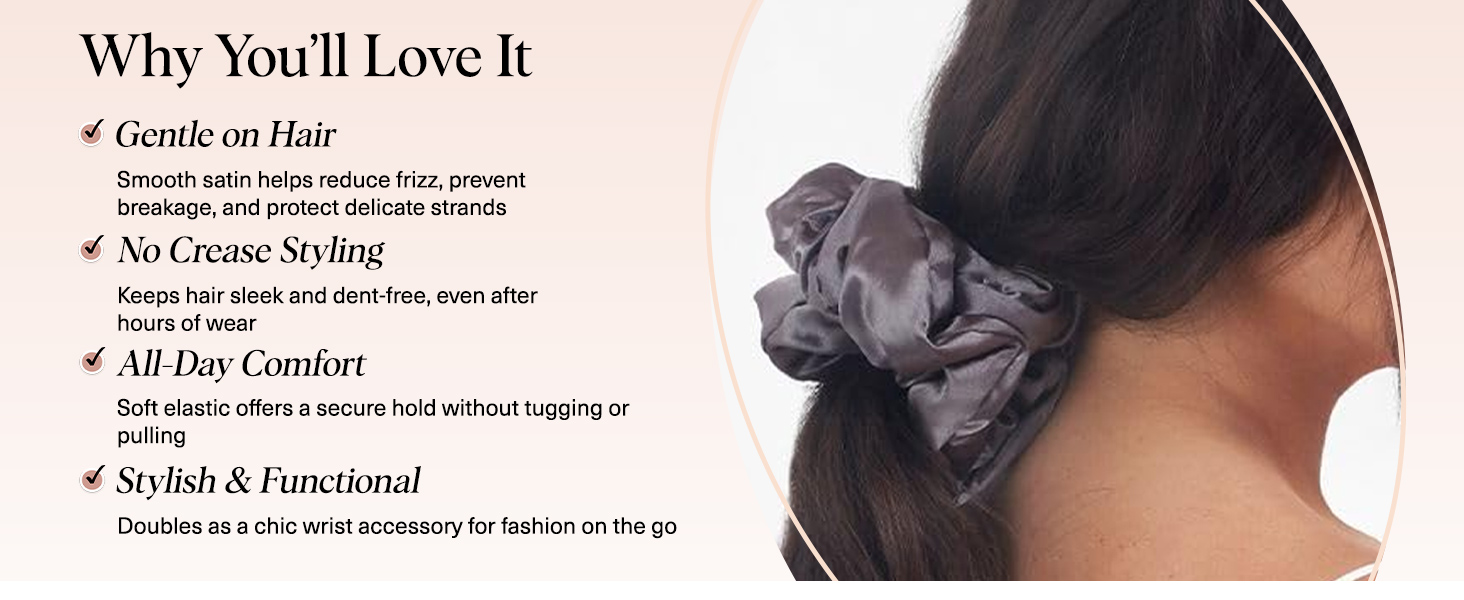 Kitsch Satin Hair Scrunchies for Women, Softer Than Silk Scrunchies for Hair