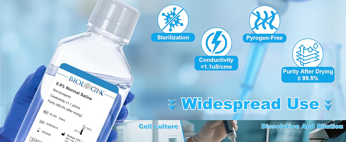 0.9% Normal Saline Solution, 1000ml 0.1um Filtration Sterilized SPSS Buffer
