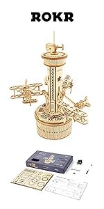 ROKR 3D Wooden Puzzles Music Box (Secret Garden) - Model Kits for Adults Spinning Musical Jewelry Bo...