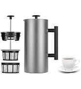 ESPRO P6 32 Ounces French Press Coffee Maker, Double Walled Stainless Steel Insulated, Brushed St...