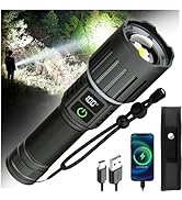 Victoper Rechargeable Flashlight, Titanium 5 Modes Zoomable Memory Function Flash Light, Bright H...