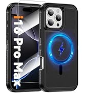 KTUOHU Magnetic Case for iPhone 16 Pro Max [Compatible with Magsafe] [Glass Screen Protector] [Du...