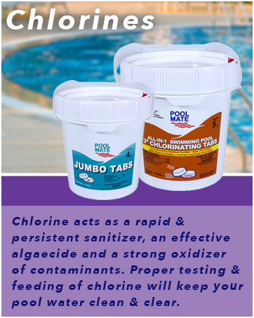 Chlorine acts as a rapid and persistent sanitizer, an effective algaecide and a strong oxidizer.