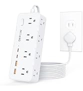 DEPOW 2 Prong Power Strip, 2 to 3 Prong Outlet Adapter with 8 AC &amp; 4 USB Ports (2 USB C), 5FT Ext...