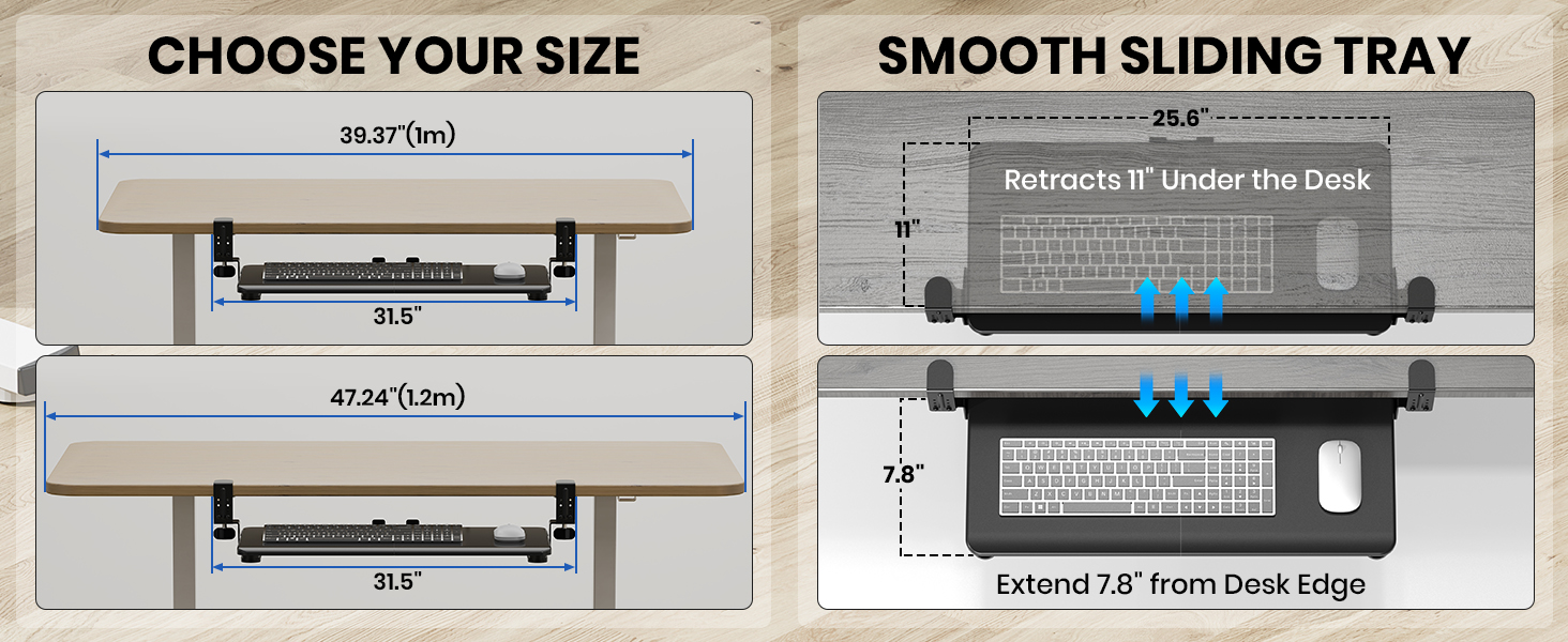 UNDER DESK KEYBOARD TRAY
