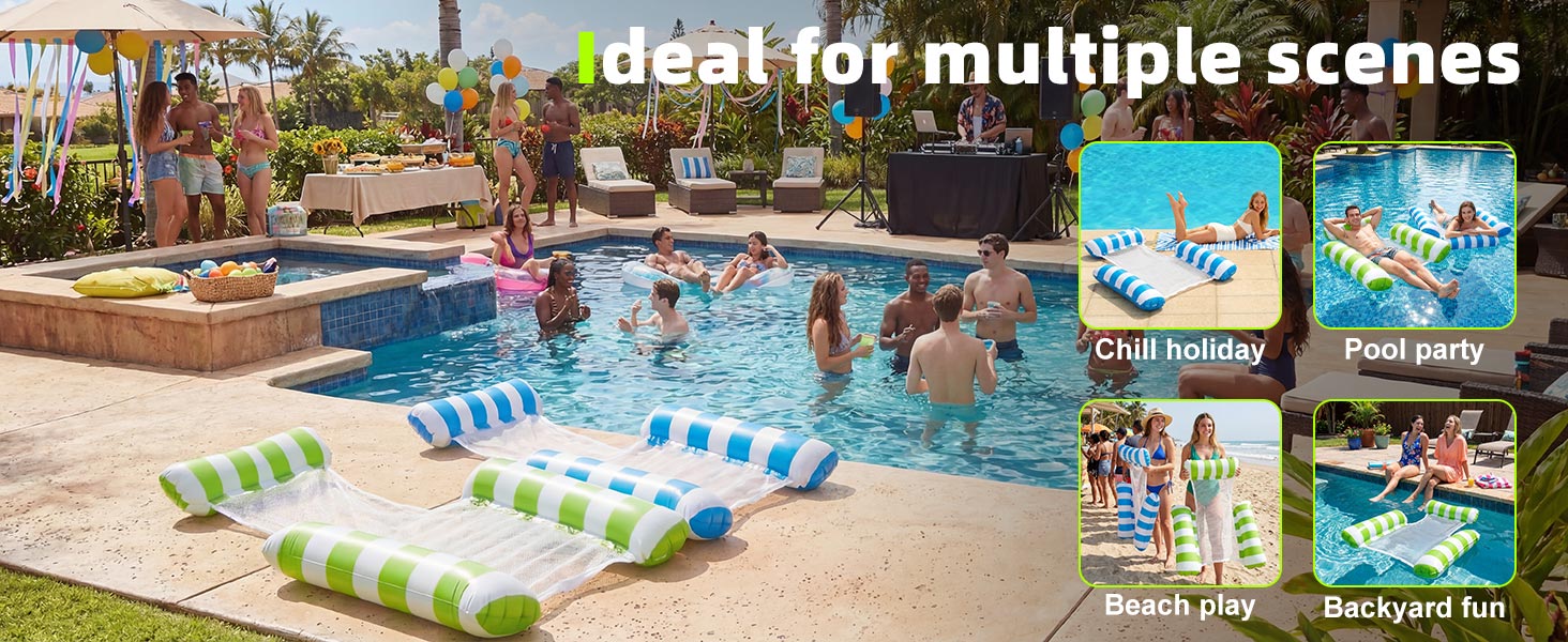 inflatable water hammock packable floats for travel pool floatie pool chair float